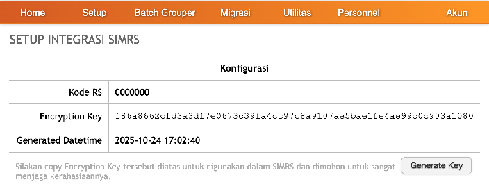 Hasil Generate Key